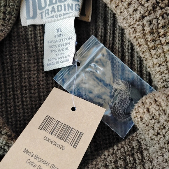Duluth Trading Brigadier Shawl Collar Sweater Brown Mens Size XL NWT Duluth - Picture 4 of 6